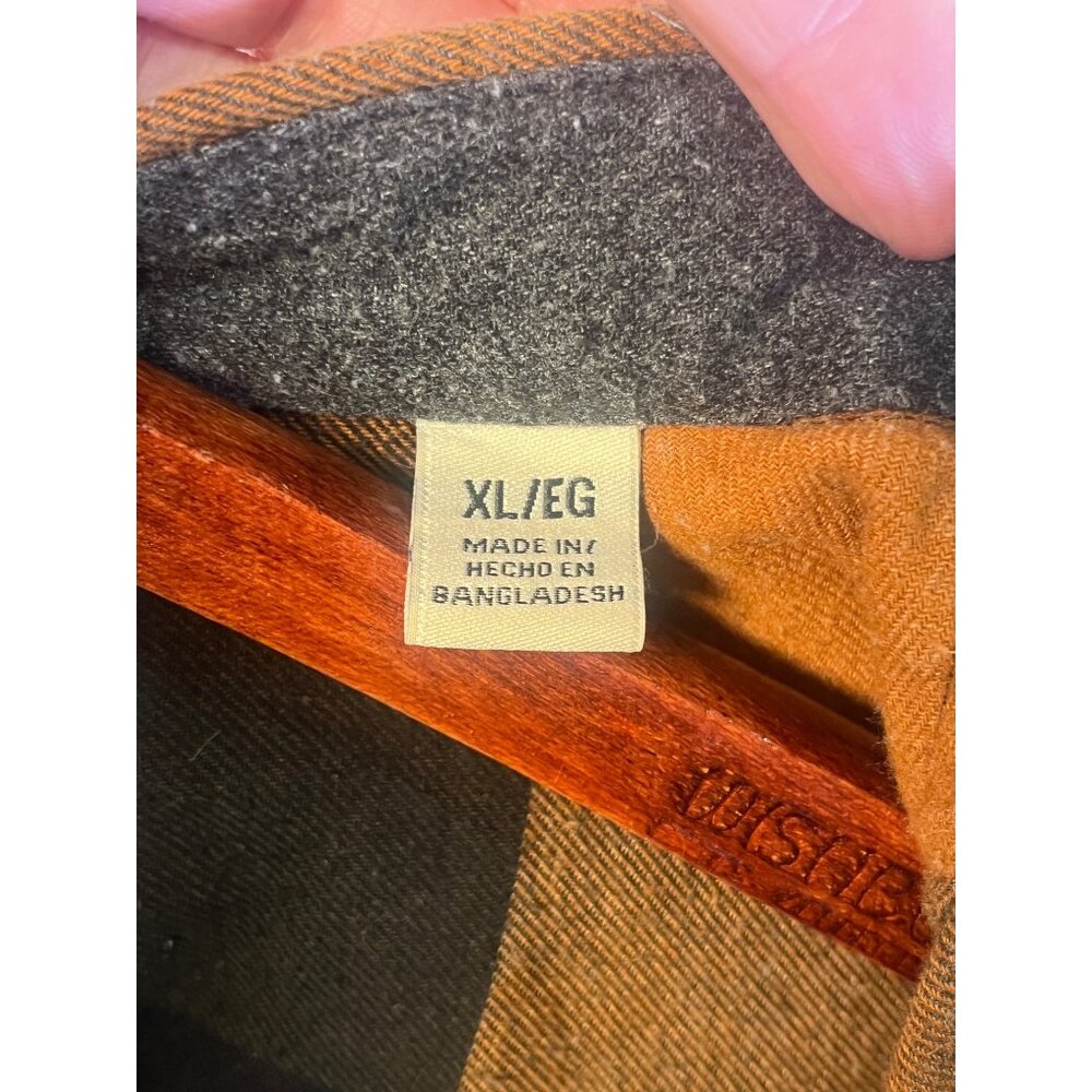 American Threads Buffalo Check Flannel Shirt – Pumpkin Black Charcoal Plaid – So - Picture 7 of 7